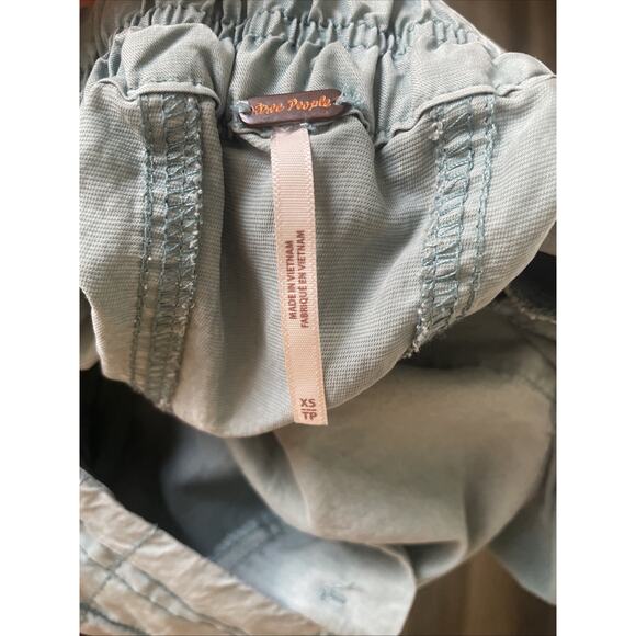 Free People Rough Riding Maxi Skirt Size XS Blue Utility Parachute Long Skirt - Picture 9 of 9